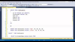 Microsoft SQL Server Development Part 5 : What is UnPivot Operator in SQL Server