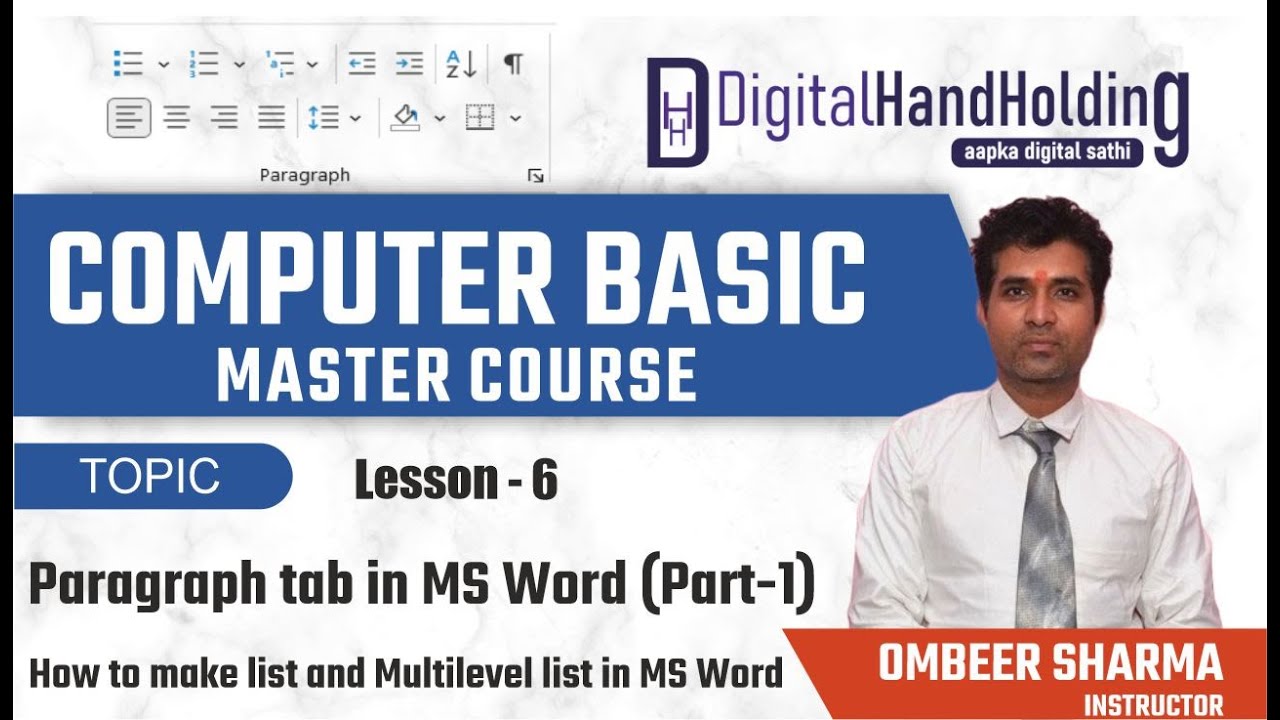 How To Create List And "Multilevel List" In Ms Word | Paragraph Tab In ...