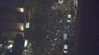 Raw: Protest groups converge outside Justice Center in downtown Portland