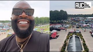 Rick Ross Geeked Up After 12,000 People Pull Up To His Front Yard For His Car Sh