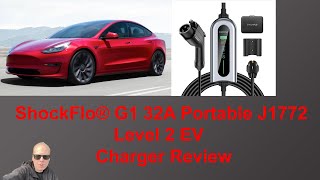 ShockFlo® G1 32A Portable J1772 Level 2 EV Charger Unboxing and Review Great for Tesla and Rivian