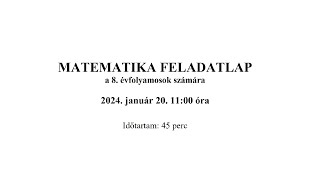 8 osztályos matek felvételi 2024. január 20. (1-10. feladat)