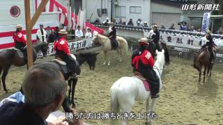 豊烈神社で古式打毬の奉納