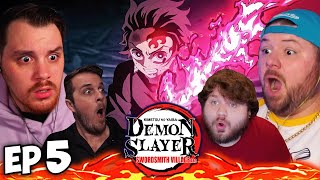 Demon Slayer Season 3 Episode 5 Group REACTION | Bright Red Sword