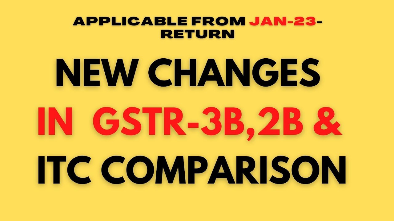 New Changes In GSTR 3B, 2B And ITC Comparison Table 2023 | How To File ...