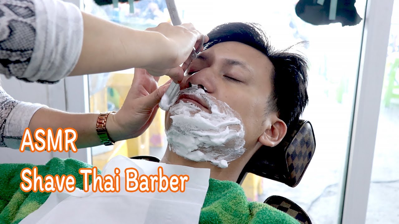 Asmr Shave Thai Barber Shop โกนหนวดท ร านต ดผม Ep 10 Youtube