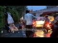 enterprising indian sells tea from his bicycle on the roadside in delhi