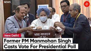 Former Prime Minister Manmohan Singh Casts Vote For Presidential Poll