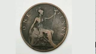 UK VICTORIA 1899 ONE PENNY Coin VALUE