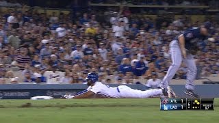 ATL@LAD: Kemp takes third on Uribe's infield single