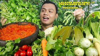 GAK NYANGKA SEENAK INI !! MUKBANG LALAPAN MENTAH DAUN KENCI , PUCUK DAUN ASEM, PUCUK DAUN MANGGA