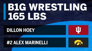 165 LBS: Dillon Hoey (Indiana) vs. #2 Alex Marinelli (Iowa) | Big Ten Wrestling