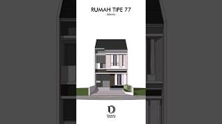 17 - DESAIN RUMAH TIPE 77 DI LAHAN 6 X 18 METER (DESAIN 2) #shorts #desainrumah