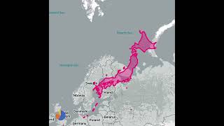 [日本の国土は意外と大きい]World of Statistics意外すぎる日本の国土がこんなに広いって知ってたおもしろ情報集 #Shorts