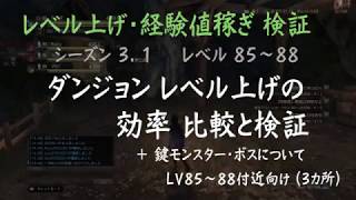 DDON攻略 | 経験値稼ぎ,レベル上げ：ダンジョンの効率比較と検証 ( LV.85～目安 3か所 ) シーズン3.1