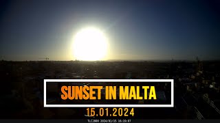 Sunset in Malta: Daily Time Lapse Challenge 15.01.2024