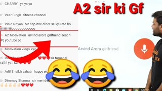 When someone asked to search arvind sir girlfriend || a2 motivation || Arvind Arora