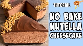 No Bake Nutella Cheesecake! Recipe tutorial #shorts