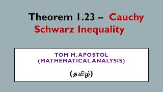 Cauchy Schwarz inequality | Theorem 1.23 in Tom Apostol's Mathematical Analysis | Tamil