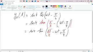 Déphasage entre 104 cos(wt-pi/4) et 76 cos(wt+pi/2)