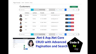 Advanced .Net6 Asp.net Core MVC CRUD with pagination and search Bar