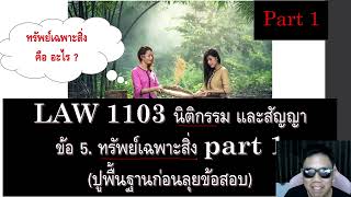 ติวกฎหมาย นิติกรรมสัญญา LAW1003 LAW1103 ข้อ 5 part 1 (ทรัพย์เฉพาะสิ่ง)