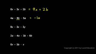 Prealgebra 2.08g - Only Like Terms are Combined