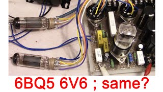 6V6 vs EL84 6BQ5 compatibility test using 6V6 based tube amplifier ; pentode mode self bias