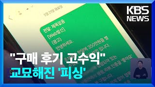 부업 미끼로 ‘이커머스 피싱’ 기승…예방책은? / KBS  2024.05.21.