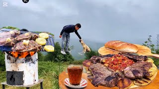 DOGADA STEYK PİŞİRDİK.MUHTEŞEM LEZZET❗️|Asmr cooking in nature                #steyk #meat #food