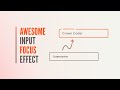 Awesome Input Animation Using Html and Css With Source Code | Crown Coder