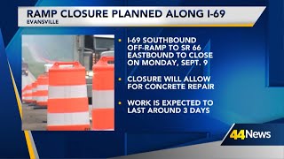 I-69 ramp closure begins today in Vanderburgh County