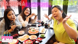 ดารุมะ ซูชิ เซอร์ไพรส์วันเกิดเพื่อน บิ๊กโบว์ |  daruma sushi  surprise birthday