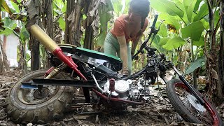 Genius girl: Repair and replace off-road motorbike tires with agricultural tires | Mechanical Girl.