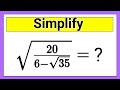 Nice Square Root Simplification Math |Nice Square Root Problems |Olympiad Math |Nitesh Eduworks