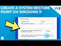 How to create a Windows 11 restore point