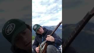 jamming on bouzouki in Kaslo, British Columbia