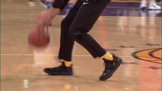 Lonzo Ball wearing BBB shoes during Lakers warmups | ESPN