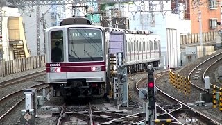 東武20000系21806F 中目黒駅折り返し線入線＆方向幕回転