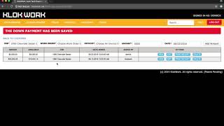 Klokwork Shop Management: add Down Payment