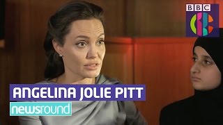Angelina Jolie Pitt talks to children on CBBC Newsround