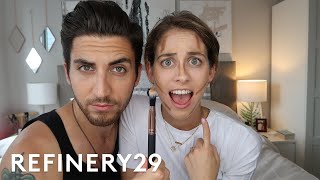 My Brother Does My Makeup | Lucie Fink Vlogs | Refinery29