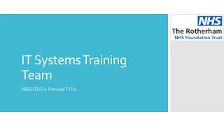 EPMA - Provide TTOs