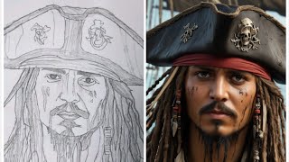 How To Drow Captain jack's Sparrow Drowing Step By Step // It's New Face Arts #Lovearts #LOVEARTS