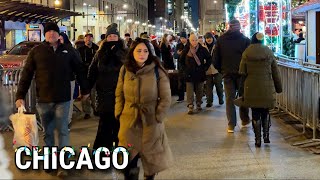 Chicago Christmas 4K Walk 🎄✨ Rush Hour On Friday | December 20, 2024 | 4K Video, City Sounds