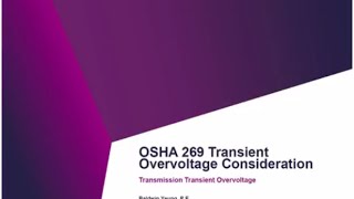 Webinar EMTP - OSHA 269, Transient Overvoltage Consideration