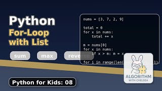 Python For-Loop with List (Python for Kids 08)