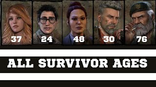 ALL Survivor AGES - Dead by Daylight
