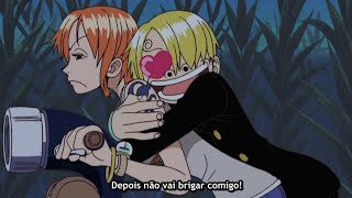 Nami Pede para Sanji se Segurar Nela! - One Piece 205