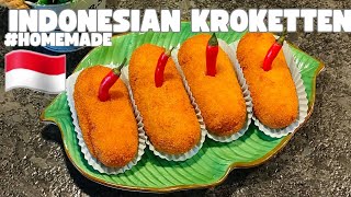 🔴buat kroket isi ayam garing diluar lembut didalam | homemade Indonesian kroketten